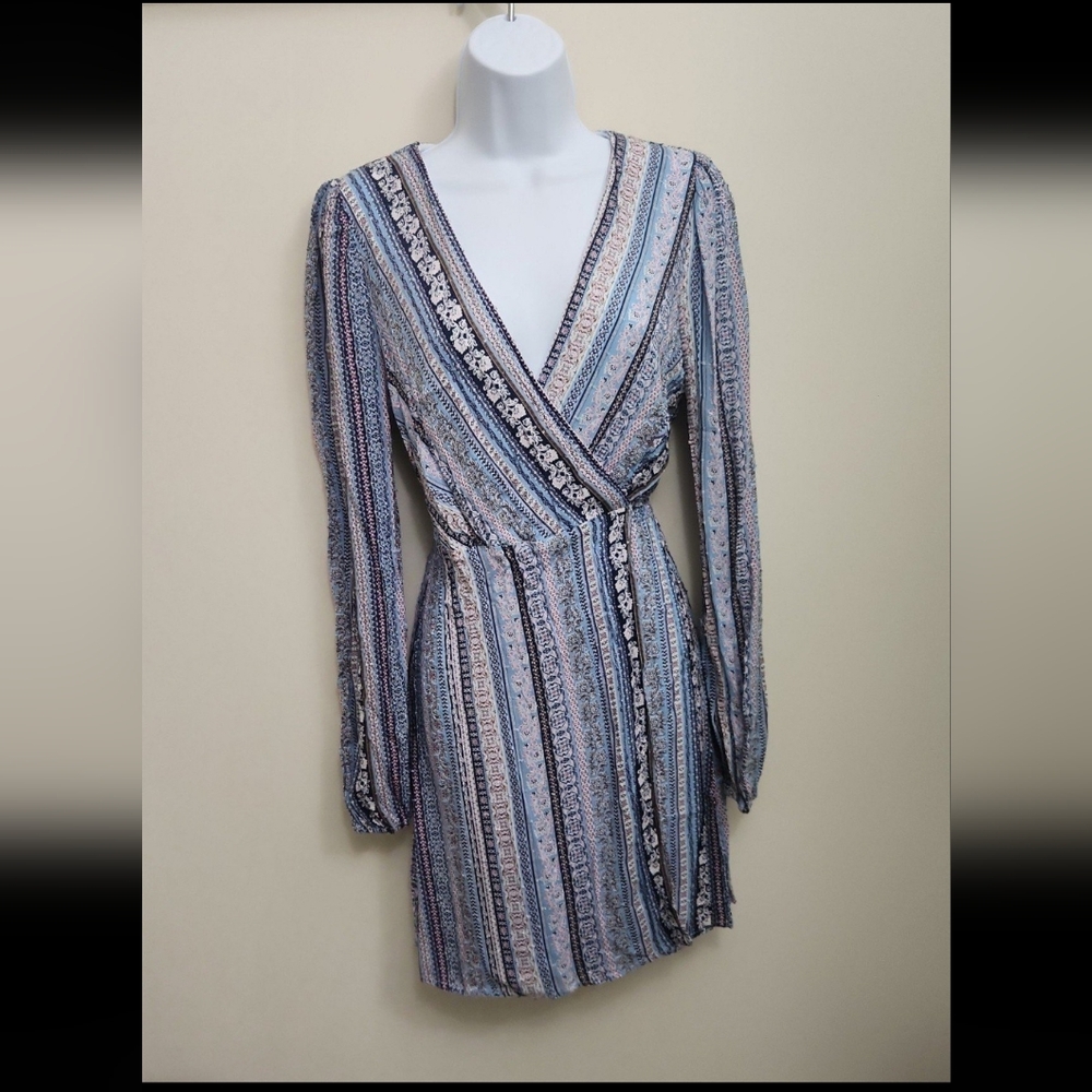 Blue Rain Wrap Dress